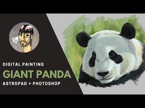 #Shorts - Painting a giant panda using Astropad and Photoshop