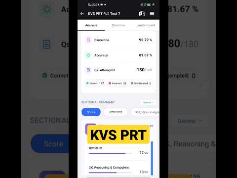 KVS PRT mock test marks ✌🔥 #shorts #viral #viralshort  #motivation #life #success #trending