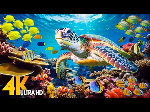 Ocean 4K - Sea Animals for Relaxation, Beautiful Coral Reef Fish in Aquarium (4K Video Ultra HD) #58