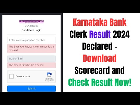 Karnataka Bank Clerk Result 2024 Declared – Download Scorecard and Check Result Now!