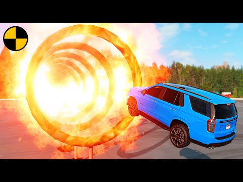 Cars vs Rings of Fire 😱 BeamNG.Drive