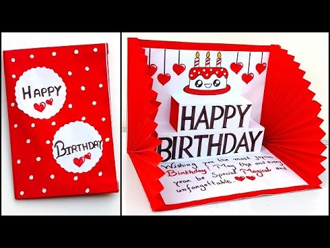 DIY Birthday pop up card 2023 / How to make Birthday greeting card / Handmade Birthday card making