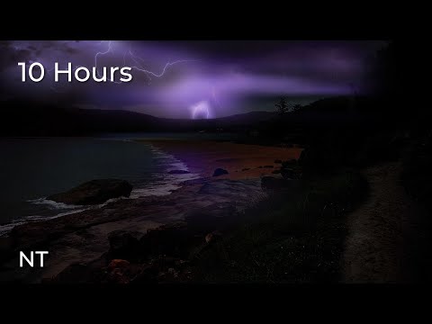 Lightning Ocean Thunderstorm | Stormy Weather Ocean Waves, Rolling Thunder & Rain Sounds for Sleep