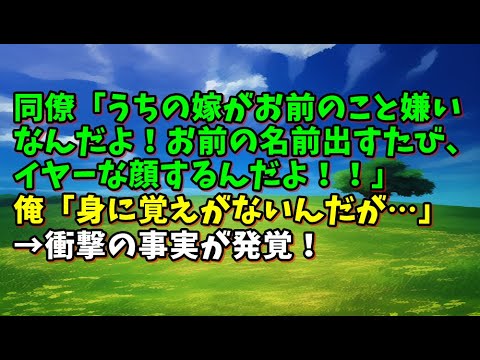 【スカッとひろゆき】同僚「うちの嫁がお前のこと嫌いなんだよ！お前の名前出すたび、イヤーな顔するんだよ！！」俺「身に覚えがないんだが…」→衝撃の事実が発覚！