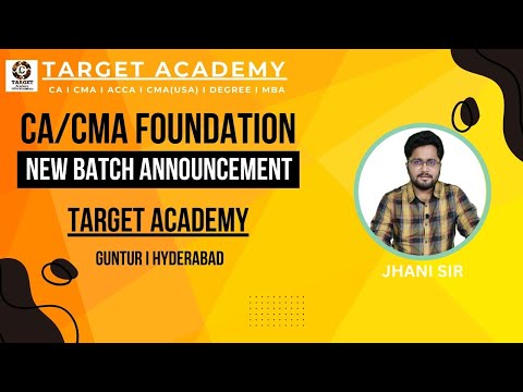 CA/CMA FOUNDATION NEW BATCH ANNOUNCEMENT BY JHANI SIR #acca #accauk #cmausa #cma #ca #cafoundation