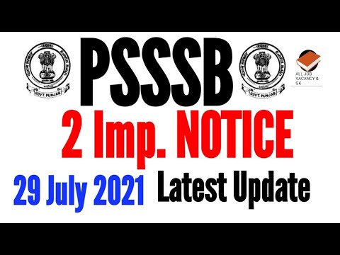 PSSSB 2 Imp. NOTICE | PSSSB RECRUITMENT UPDATE | MUST WATCH | PSSSB LATEST UPDATE |