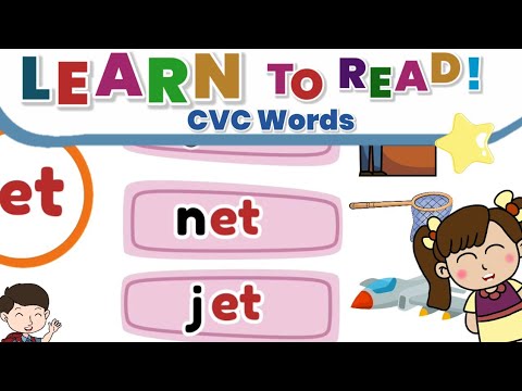 CVC Words "e"  | "et" Word Family | Reading Phonics for Toddlers and Kindergarten