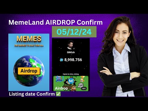 MemeLand AIRDROP Date Confirm 🔥 Listing on December 05/12/24 at 5:30 P.M || Price: 0.013876$  || TGE