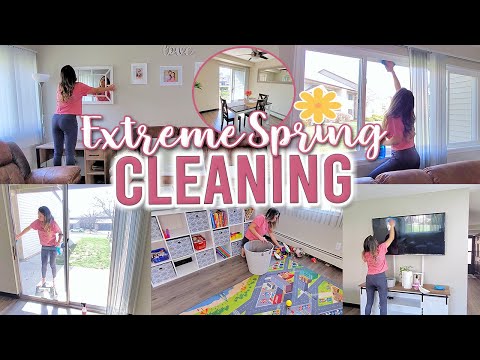 2021🌷EXTREME SPRING CLEAN WITH ME | DECORATE WITH ME | SAHM CLEANING MOTIVATION PT1