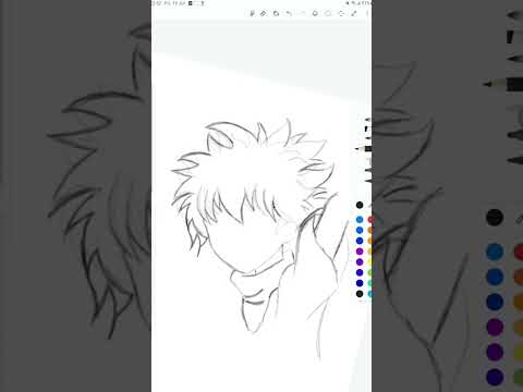 drawing anime Killua portraite with penup #art #viral #drawing #shorts #hunterxhunter