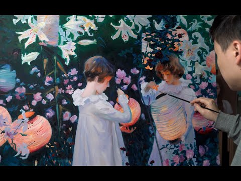 临摹萨金特康乃馨百合玫瑰，copy painting Carnation, Lily, Lily, Rose   John Singer Sargent