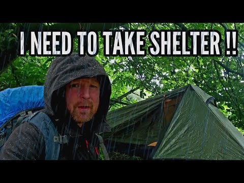 Solo tent CAMPING in HEAVY RAIN - oex phoxx 2 v2 - ewm stove.