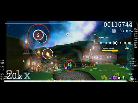 Super Mario Galaxy Star Festival Osu!lazer Gameplay Android Xiaomi 11T Pro 12RAM Snapdragon 888