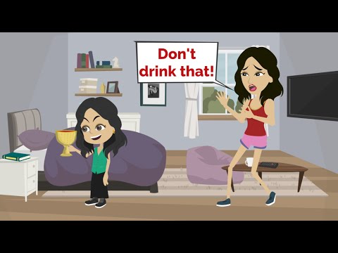 Don't drink that, NORA! - Easy English conversation practice - Nora English