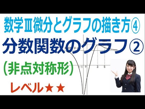 数学Ⅲ微分とグラフの描き方④分数関数のグラフ②非点対称形