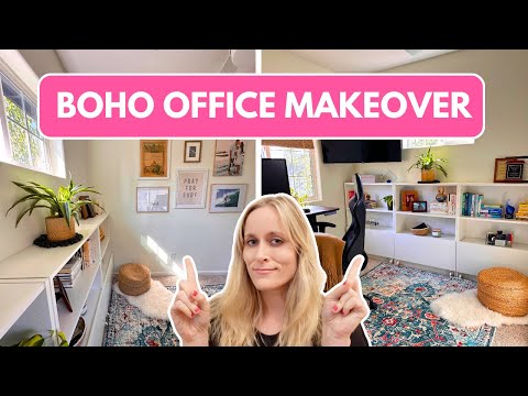 Boho Office Makeover | Small Office Makeover | Low Budget