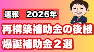 【2025年新補助金2つ爆誕】8大補助金に？新事業進出補助金、中小企業成長加速化補助金とは？