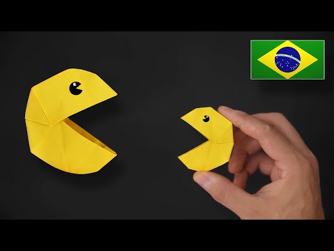 Origami de Pac-Man / Come-Come - Instruções em Português BR