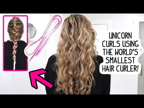 HEATLESS UNICORN CURLS USING THE WORLD'S SMALLEST HAIR CURLER!