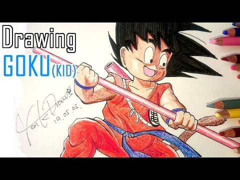 Color pencil drawing anime | GOKU(Kid) 悟空| Dragonball(七龍珠) | TenK Draws