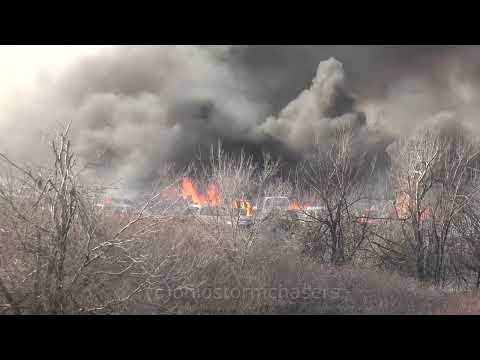 Oklahoma City, Oklahoma Wildfire Breaks Out 3-28-2022