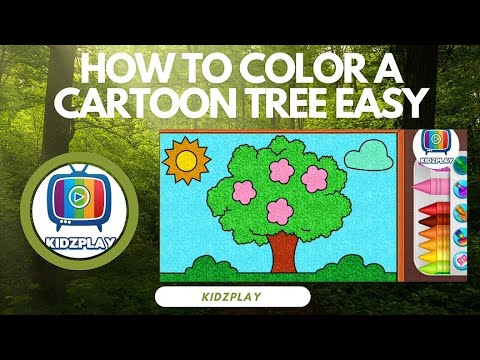 How to color a tree easy for beginners step by step🌳| coloring tutorial for kids |Kids coloring book