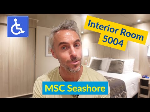 Interior Accessible Cabin 5004 Room Tour |  MSC Seashore