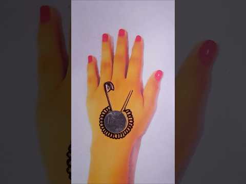 Simple mehndi design using safety🧷 #mehndi #youtubeshorts #shorts #viralvideo