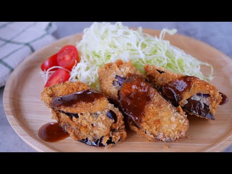 【失敗したけど美味しいから載せます♡茄子の挽肉はさみ揚げ】「たまに食べたくなる茄子の揚げたの♪」「まるめし」 | Fried eggplant