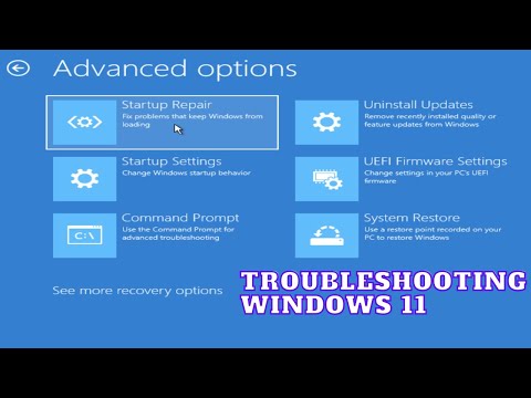 Windows 11 advanced startup options for troubleshooting