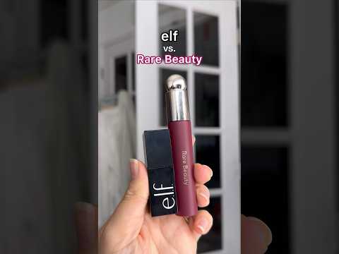 Comparing #RareBeauty Tinted Lip Oil to #elf Glossy Lip Stain #comparison #swatches #lipoil #shorts