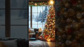 🎄Warm Christmas ambience | sounds of fireplace, snowfall,Christmas music ☃️❄️🌨️🎁🎄🦌🛷🎶 #relax #sleep