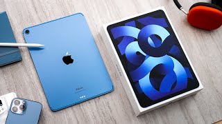 2022 iPad Air 5 UNBOXING and SETUP - (BLUE)