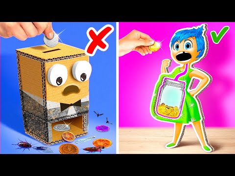 INSIDE OUT 2 Money Box 😁💰 *Simple DIY Cardboard Crafts*