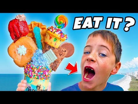 Kids eat GIANT DESSERTS on Myrtle Beach adventure!