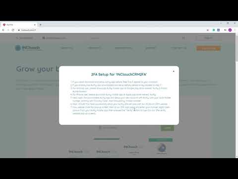 Inctouch CRM Activate/Deactivate 2FA