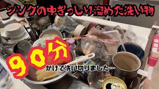 【洗い物】週末サボった明けの月曜日のシンクは激ヤバ状態です【キッチンリセット】