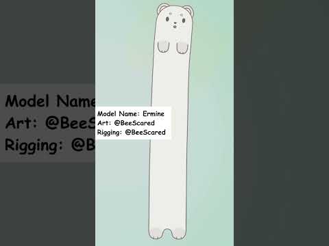 Animal Vtuber Showcase: Comedically Long Ermine // BeeScared // #shorts