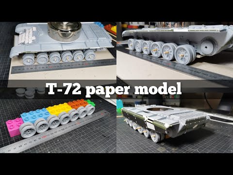 #6 T-72 paper model 1/25 (part 6) ustawienie wahaczy