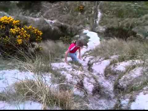 Jodi and Sarah Race up a Sand Dune