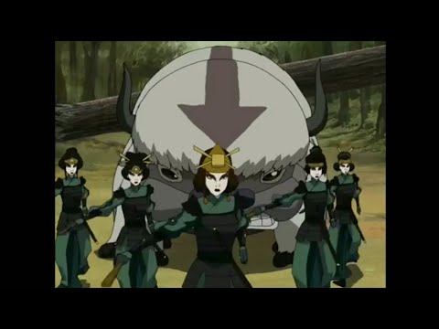 Azula's team attacks the Kyoshi warriors and Appa