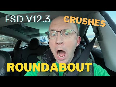 Live FSD Beta v12.3 Chicago Roundabouts & Suburbs