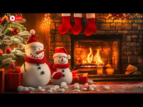 🔥Christmas Fireplace 🎅 Best Relaxing Christmas Piano Music and Crackling Fire Sounds