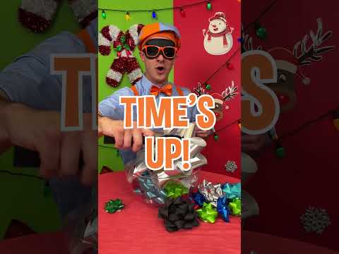 3-2-1 GO! Blippi's Blindfold Christmas Present Challenge! #blippi #shorts