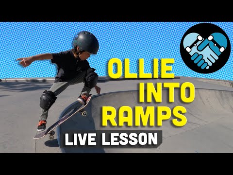 Ollie into Ramps on a Skateboard