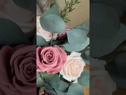 🌹Стабилизированный букет из роз с эвкалиптом 🌹#розы