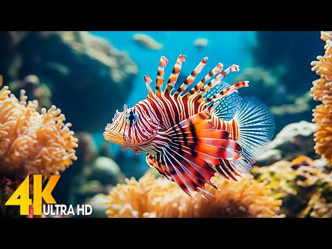 Aquarium 4K VIDEO (ULTRA HD) 🐠 Beautiful Coral Reef Fish - Relaxing Sleep Meditation Music