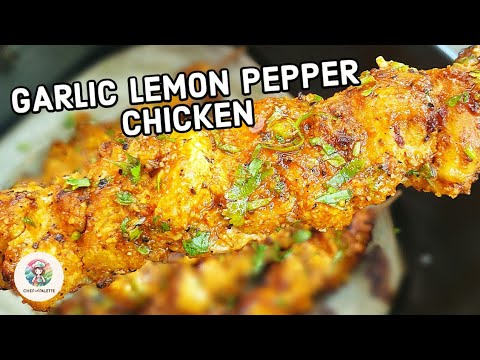 Garlic Lemon Pepper Chicken Skewers In Air Fryer  | Easy Healthy Air Fryer Chicken Recipes |