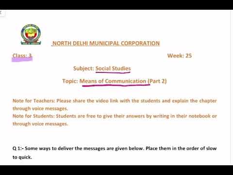 class 3 SST | Means of communication | week 25 | FirstStep | worksheet Solution Date 11.12.2020