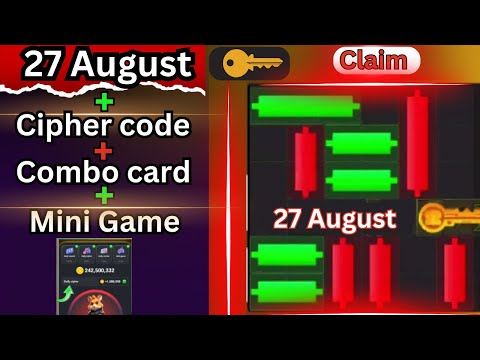 Hamster Kombat mini game 27 August / puzzle game / Puzzle game Solved / cipher codes | #livefeed #yt